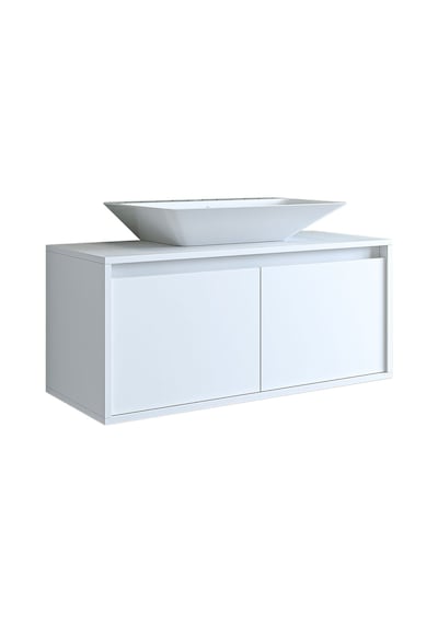 Roomart Ld7 Ayaksız 2 Kapaklı Banos Banyo Lavabolu Mat Beyaz Mdf Mat Beyaz
