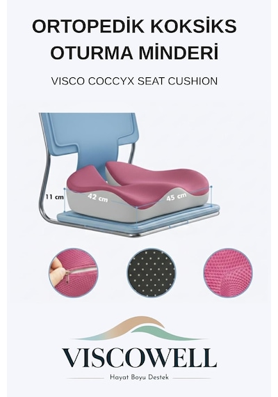 Visco Coccyx Ortopedik Oturma Minderi, Koksiks Kuyruk Sokumu Minderi, Ev Araba Ofis İçin Çok Renkli Visco Coccyx Ortopedik Oturma Minderi, Koksiks Kuyruk Sokumu Minderi, Ev Araba Ofis İçin Çok Renkli