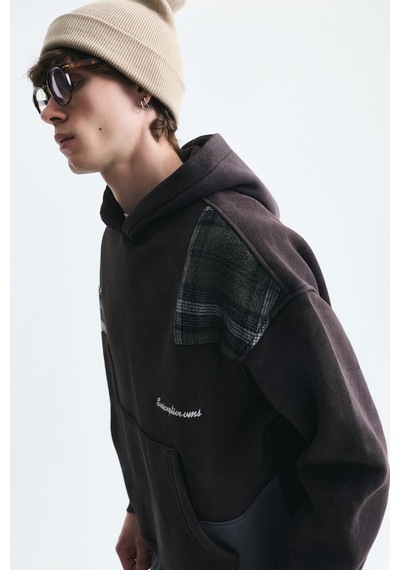Vamos Boxy Fit Yama Detaylı Sweatshirt Kahve