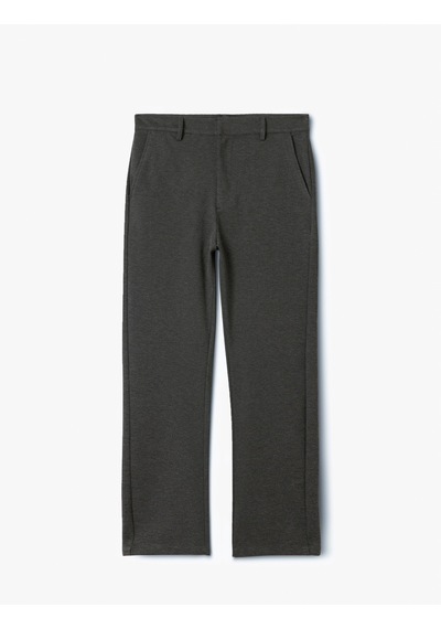 Koton Viskon Karışımlı Chino Cep Detaylı Tapered Fit Pantolon Antrasit 5sam40017hk Antrasit