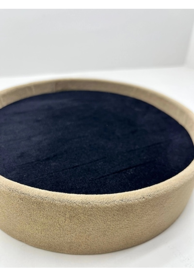 Süet Kumaş İki Renk 20/20 Cm Yuvarlak Batırmalı Bileklik Kelepçe Tablası Çok Renkli