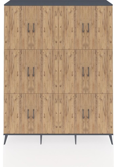 Hyperion Gardrop 10 Raflı 12 Kapaklı 176x44x221 Antrasit-çam/antrasit Çam/antrasit Hyperion Gardrop 10 Raflı 12 Kapaklı 176x44x221 Antrasit-çam/antrasit Çam/antrasit
