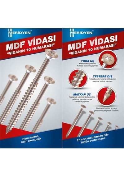 Vida 3.5X50 Meridyen 200 Adet Mdf Vidası