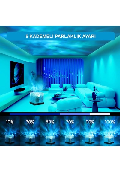 Çok Renkli Kuzey Işıkları Led Küp Projektör 16 Renk, 6 Parlaklık Gece Lambası Çok Renkli