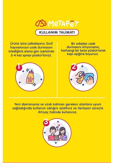Metapet Yavru Kedi Tuvalet ve Isırma Eğitimi Sprey Tırmalamaya Karşı Önleyici 150 ML