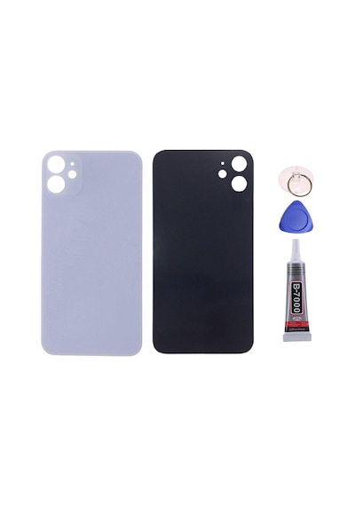 Apple Uyumlu iPhone 11 Mor Arka Kapak Batarya Kapağı Pil Kapağı Yapışkan Ve Sökme Aparatıyla Beraber Full Set Mor