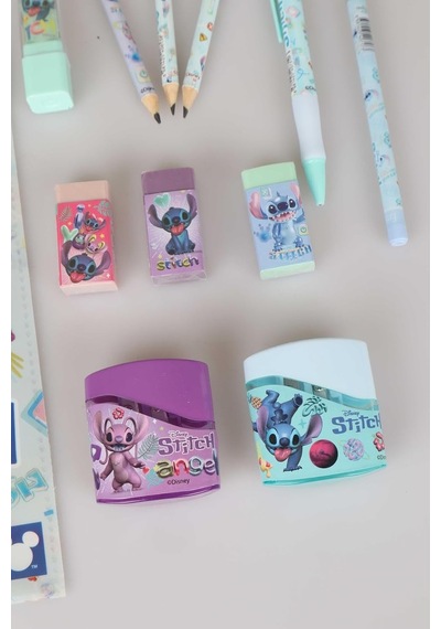 Disney Lisanslı Stitch 15 Parça Full Kırtasiye Seti, Çıtçıt Dosya, Silgili Kurşun Kalem, Roket Silgi