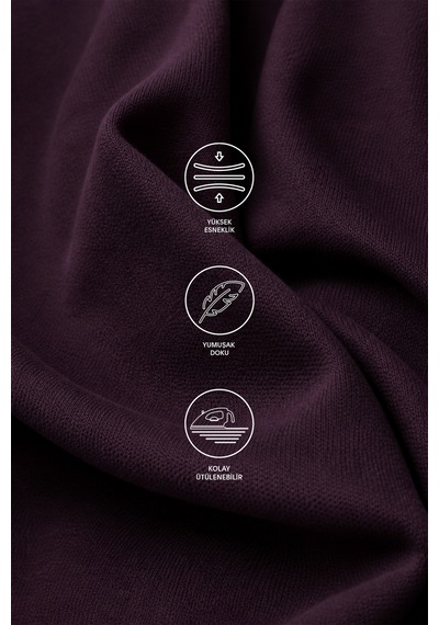 D's Damat Ds Damat Comfort Kalıp Mürdüm Yumuşak Viskon Karışımlı Rahat Bisiklet Yaka Tişört 6hc14ort10013 Mrd