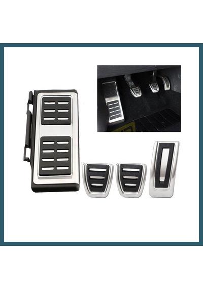 Bezos Vw Golf 7 8 Passat B8 Tiguan 2 Touran 2 T-roc T-cross Arteon Polo 5 Uyumlu Geçme Manuel Pedal Seti 4 Parça Siyah Krom Ob