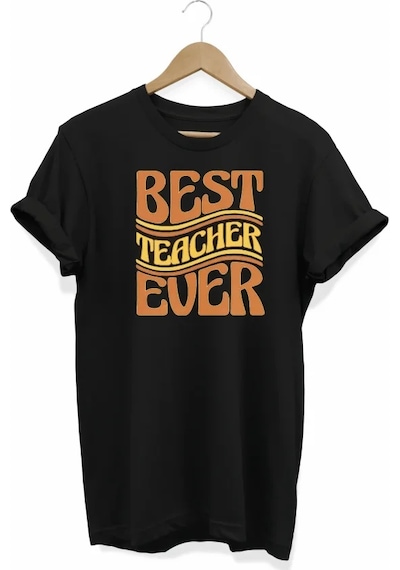 Buğrahayalin 24 Kasım Öğretmenler Günü Hediye Baskılı Oversize Bisiklet Yaka T-shirt - Siyah