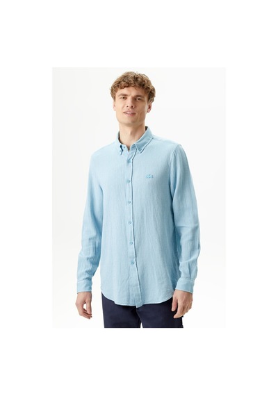 Lacoste Men's Regular Fit Button-down Collar Linen Shirt Green Erkek Düğmeli Yaka Keten Gömlek Mavi Lacoste Men's Regular Fit Button-down Collar Linen Shirt Green Erkek Düğmeli Yaka Keten Gömlek Mavi