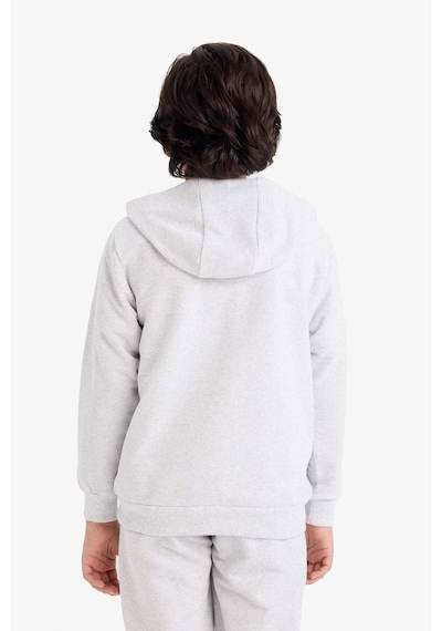 Defacto Erkek Çocuk Kapüşonlu Pike Fermuarlı Sweatshirt B6503a826spgr157 Gri-gr157