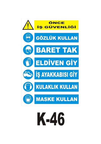 Pvc Dekota Uyarı - Ikaz Levhası Koruyucu Malzeme Kullan Yazılı