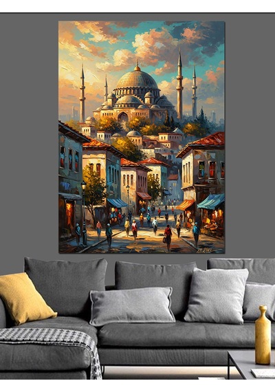Ahşap Tablo İstanbul Süleymaniye Camii Ve Şehir
