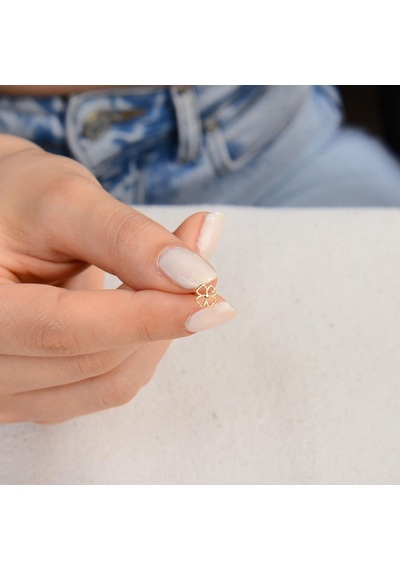Goldkupe 14 Ayar Altın Minik Yonca Küpe 0,69 Gr-2158