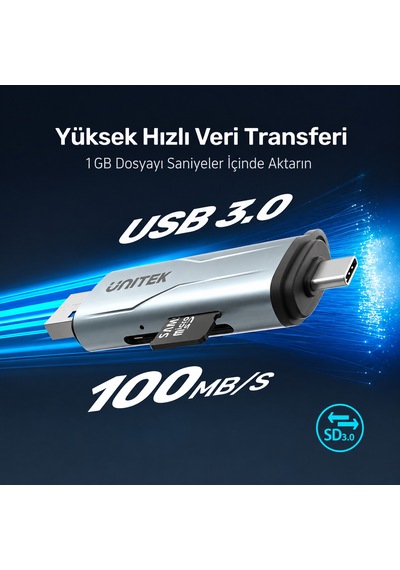 Unıtek 2&apos Sı 1 Arada Kart Okuyucu Mıcro Sd / Sd R1010a