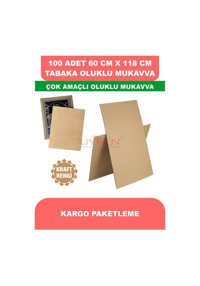 100 Adet 60cm X 118cm Baskısız Tabaka Oluklu Mukavva, Çocuk Etkinlik Kartonu, Maket Kartonu, Kargo Kartonu
