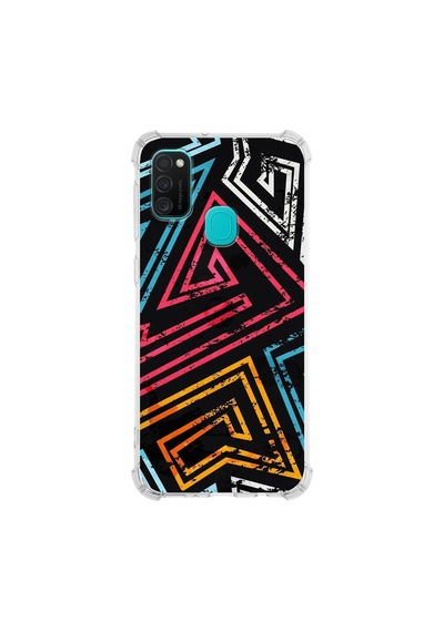 Samsung Galaxy Uyumlu M30s Köşe Korumalı Antişok Kapak Eskitme Tasarımlı Şeffaf Silikon Kılıf