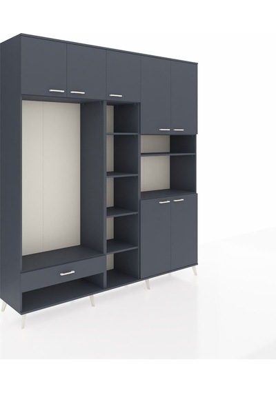 Hyperion Dolap 11 Raflı Tek Çekmeceli 7 Kapaklı 220x44x243 Antrasit-antrasit/antrasit Antrasıt/antrasıt - Antrasıt Hyperion Dolap 11 Raflı Tek Çekmeceli 7 Kapaklı 220x44x243 Antrasit-antrasit/antrasit Antrasıt/antrasıt - Antrasıt