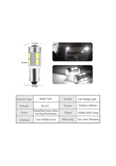 Ba9S Led Ampül Mini Duylu 12V Stop.Sinyal Ampülü Degildir