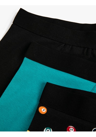 Koton 3'lü Boxer Seti Oyun Baskılı Çok Renkli Yeşil 4slm90030mk Yeşil