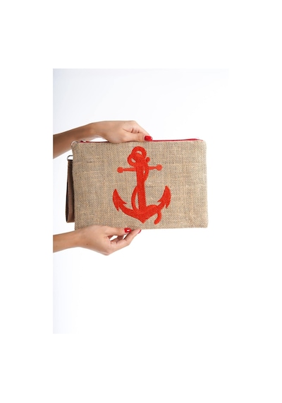 Mubiano Summer Kadın Jüt Hasır Kumaş Çapa Clutch & Portföy Çanta - Msly0103-bj Bej