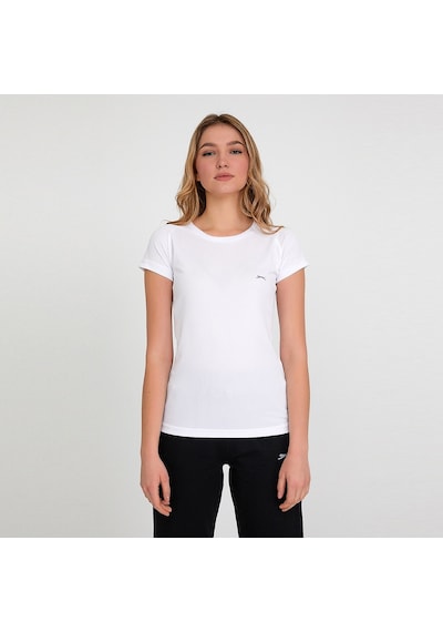 Slazenger RELAX IN Kadın Slim Fit Beyaz Tişört