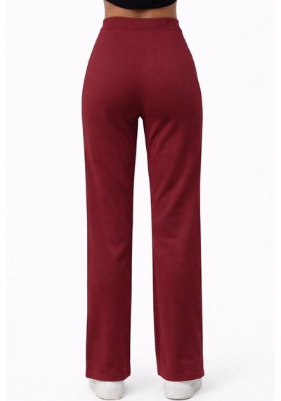 Axxel Kadın Bordo 2 İplik Yüksek Bel Eşofman Pantolon-p2249 Bordo