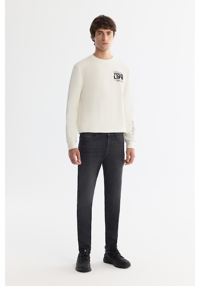 Avva Erkek Siyah Klasik Bel Eskitme Yıkama Elastan Rio Skinny Fit Jean Pantolon A42y3524