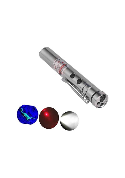 Led Cep Feneri Uv 3 Fonksiyonlu Güçlü Işık Çok Amaçlı Kullanım Wt-170 Evimdeyokyok Beyaz