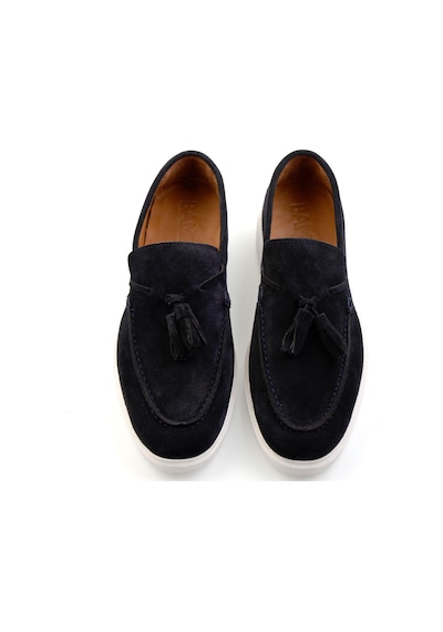 Bambi Lacivert Hakiki Deri Erkek Loafer Ayakkabı E01442310502 Lacivert