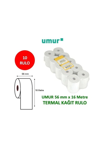 Umur 56 x 16 Termal Pos Rulosu 10'lu Paket