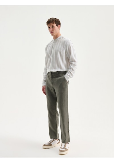 Lcw Vision Haki Regular Fit %100 Keten Erkek Pantolon