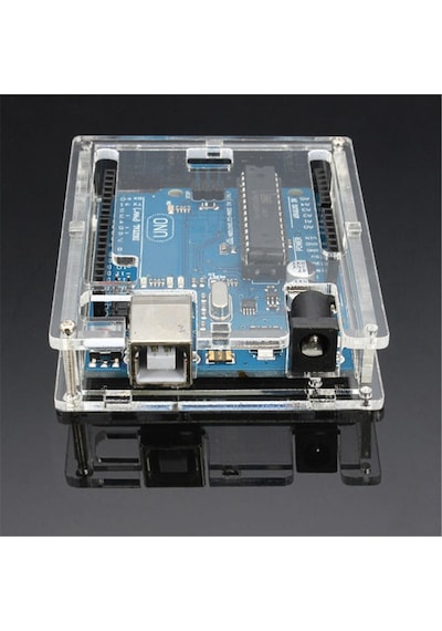 Arduino Uno R3 Plastik Koruma Kutusu Vidalı Pleksi Kutu