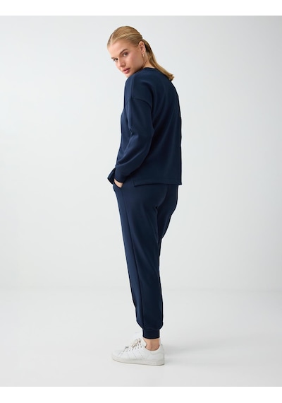 Jimmy Key Lacivert Yüksek Bel Dar Paça Cepli Jogger Pantolon 6ww188602494