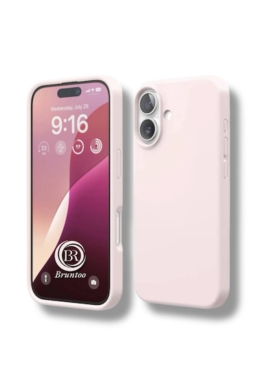 Apple Uyumlu iPhone 17 Kılıf Kamera Çıkıntılı Yumuşak Silikon İçi Kadife Lansman Kapak . Pudra