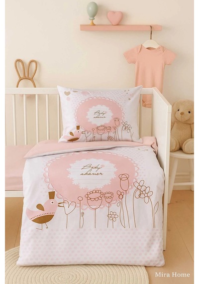 Yenidoğan Kız Bebek Nevresim Takımı %100 Pamuklu Baby Shower Çok Renkli