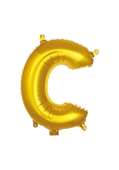 C Harfi 16 İnç Gold Renk Folyo Balon 36 Cm Altın 256