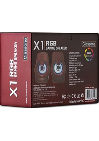 Classone X1 Rgb Gaming Hoparlör - Kırmızı