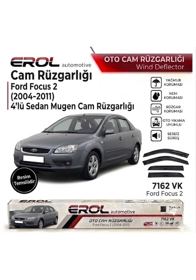 Ford Focus 2 2004-2011 4'lü Mugen Cam Rüzgarlığı Siyah