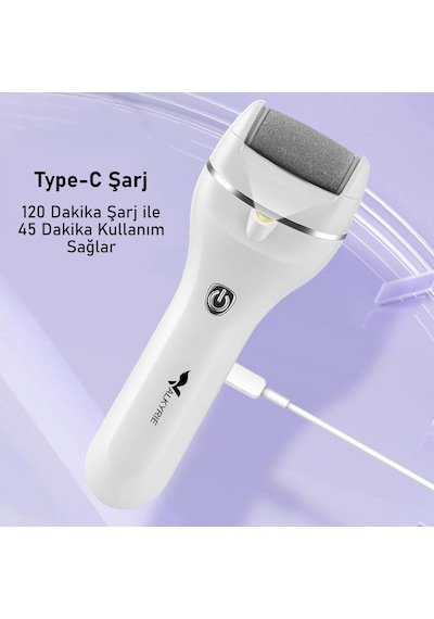 Valkyrie Şarjlı Ayak Törpüsü Nasır Giderici Elektrikli Topuk Törpüsü Led Işıklı Type-c Çift Başlıklı