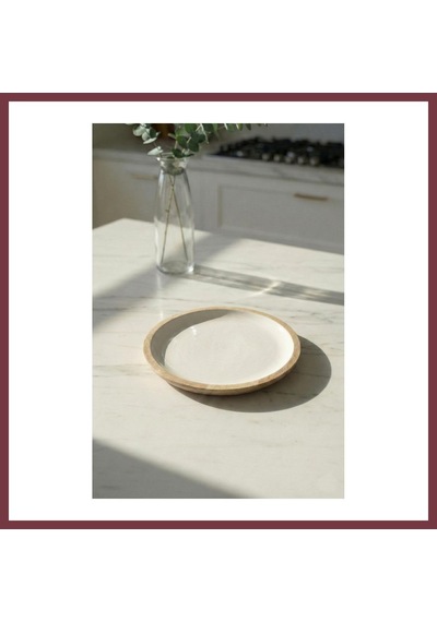 Storeşahin Mango Agacı Pasta Tabağı & Sunum Tabağı 20 Cm Krem Shn0720