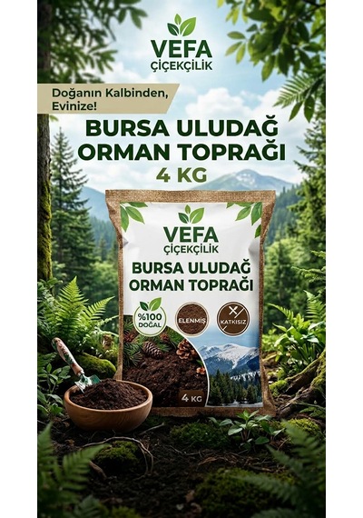 Bursa Uludağ Katkısız Orman Toprağı 4 Kg - Doğal & Elenmiş İç Ve Dış Mekan Bitki Toprağı