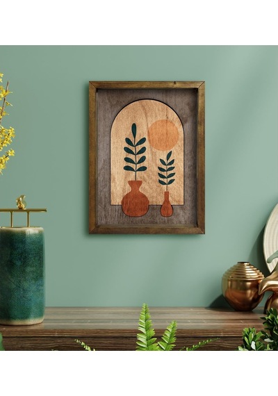 Bk Home Botanical Art Tasarımlı Doğal Masif Ahşap Çerçeveli Tablo (496632844)