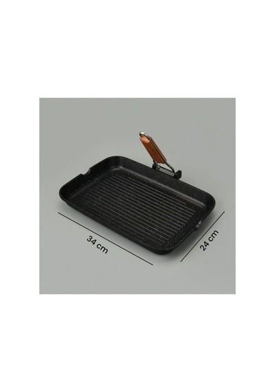 Döküm Grill Tava, 34x24 Cm, Gri Diğer
