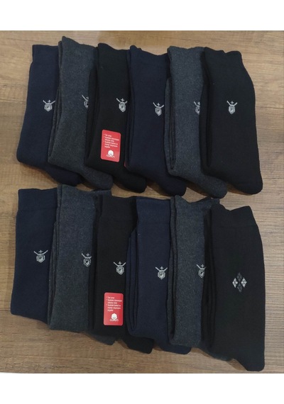 Leement Socks Erkek 12 Çift Kışlık Kalın Havlu Çorap Pamuklu Çok Renkli