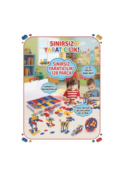 Çantalı 128 Parça Eğitici Zeka Ve Beceri Gelişimi Destekleyen Çocuk Yapı Seti Oyuncak