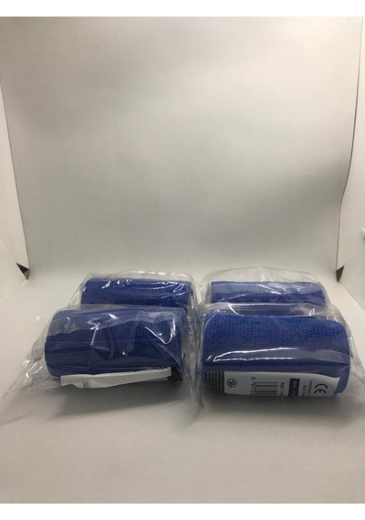 Medikaltec Dymec Kendinden Yapışkanlı Bandaj Mavi Ebat: 10cm X 4.5m 4'lü Avantaj Paket