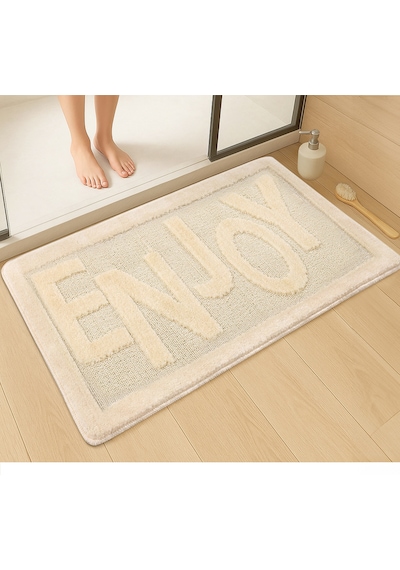 Doğal Kaymaz Taban Banyo Paspas Uzun Ömürlü Yumuşak Dokulu Su Emici Yıkanabilir Enjoy 60x100 Krem