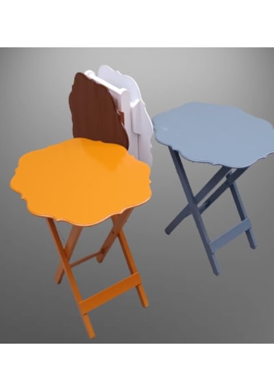 1448bng90095çanta Zigon Sehpa Yonca Dörtlü Model Mdf 4renk Ceviz-hardal-beyaz Ve Gri Renk Uyum